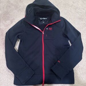 Abercrombie & Fitch Black Hoodie with Red Trim